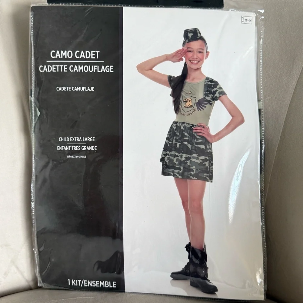 Camo Cadet Costume for Kids Size XLarge 10/14 Halloween Party